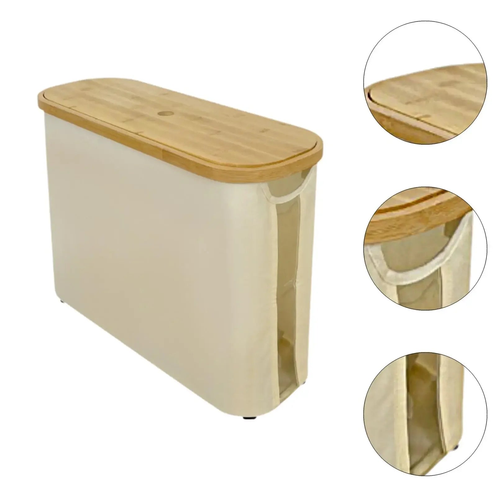 Bamboo &amp; Canvas Toilet Paper Storage Basket