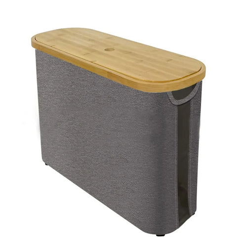 Bamboo &amp; Canvas Toilet Paper Storage Basket