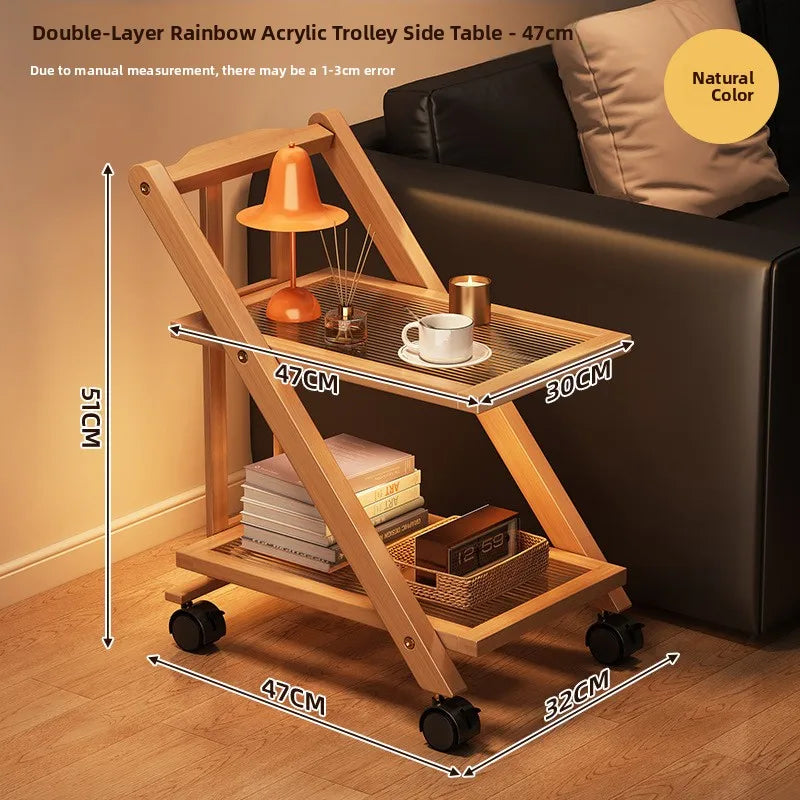 Bamboo Multi-Layer Mobile Storage Cart