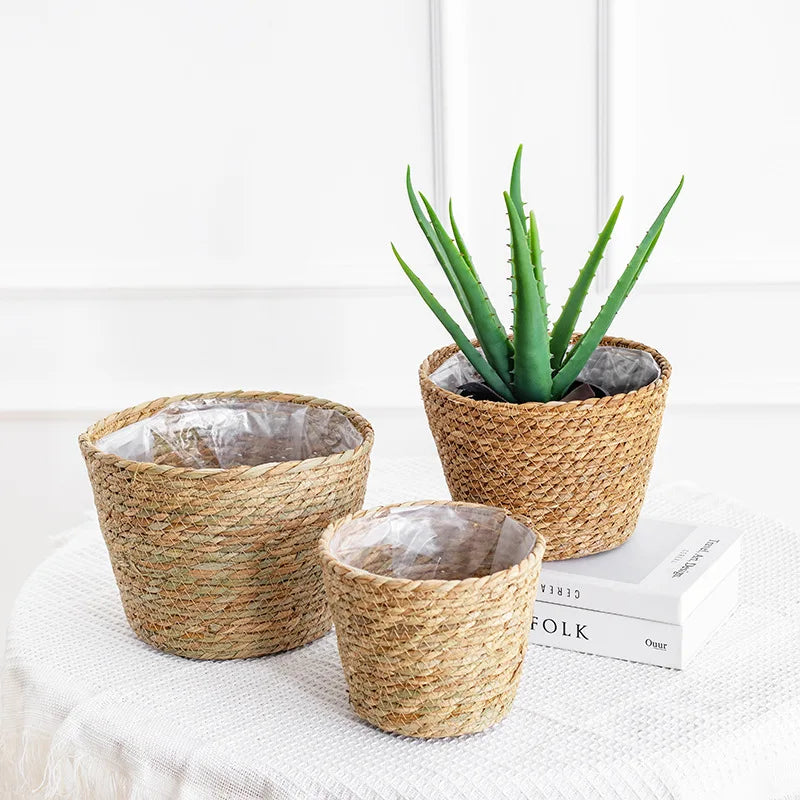 Natural Woven Flower Basket