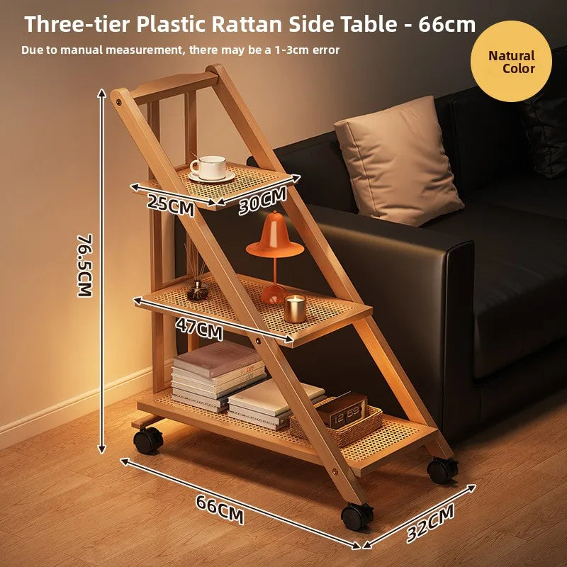 Bamboo Multi-Layer Mobile Storage Cart