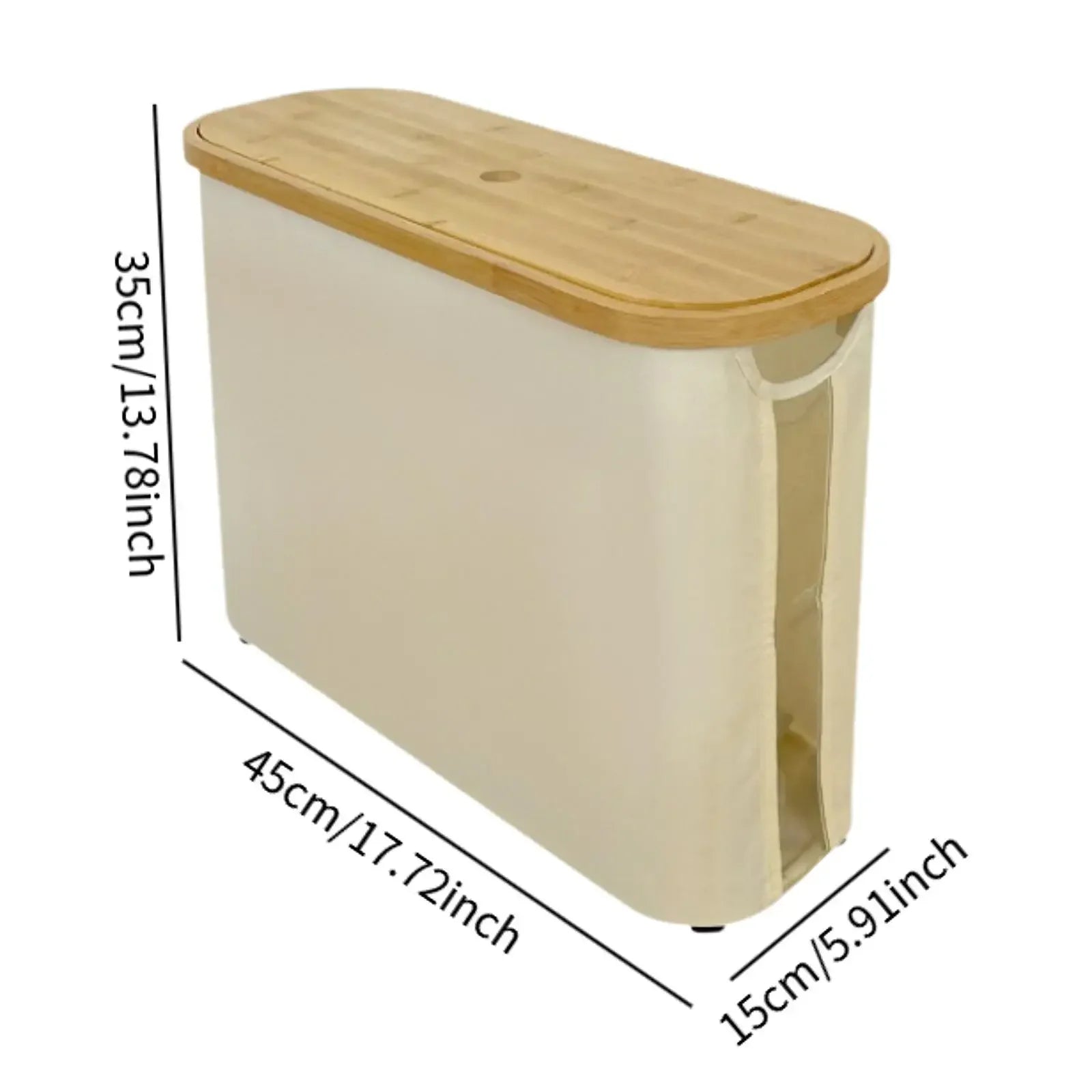 Bamboo &amp; Canvas Toilet Paper Storage Basket