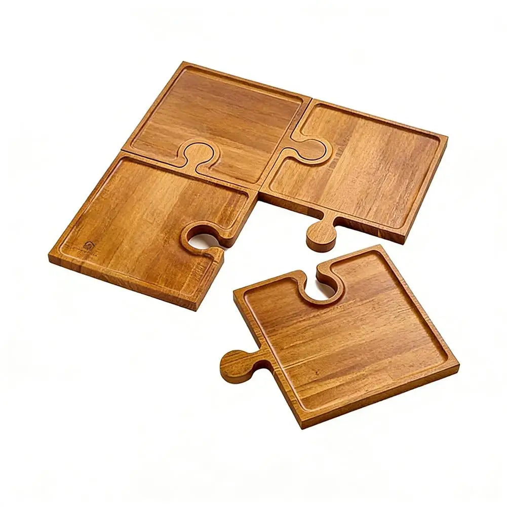 Jigsaw Wooden Serving Trays (Set of 4)
