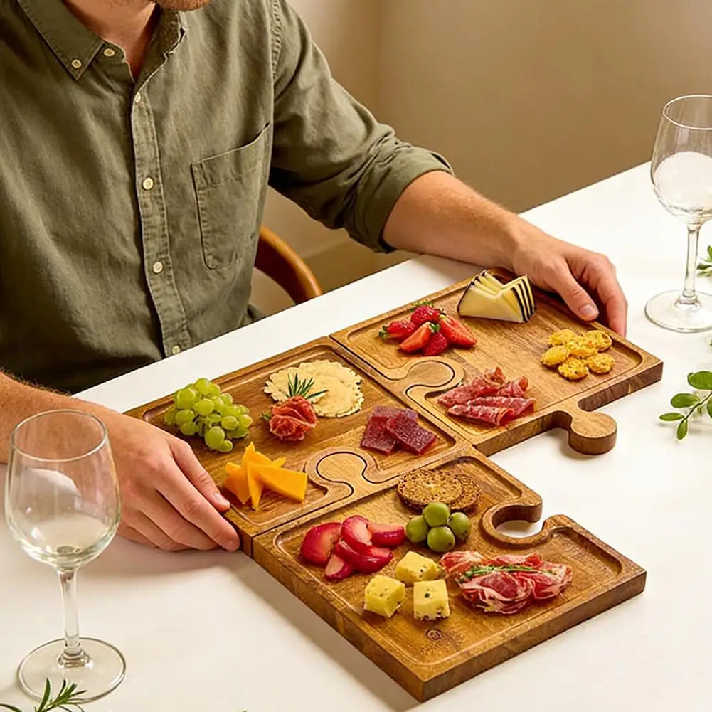 Jigsaw Wooden Serving Trays (Set of 4)
