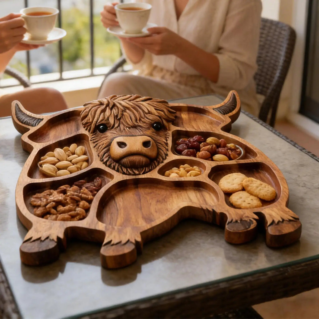 Cow Charcuterie Board – Wooden Grazing Platter