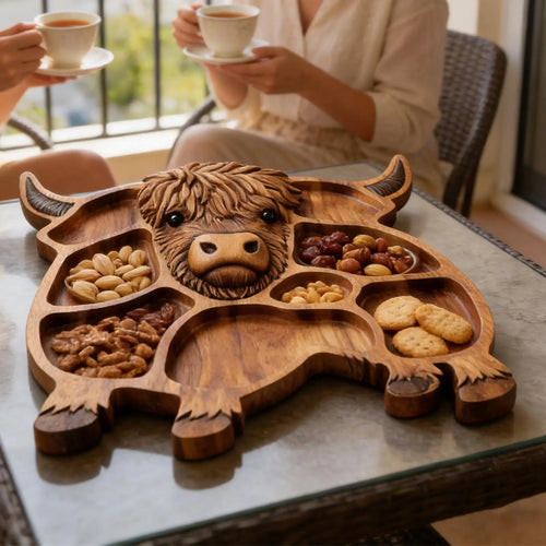 Cow Charcuterie Board – Wooden Grazing Platter