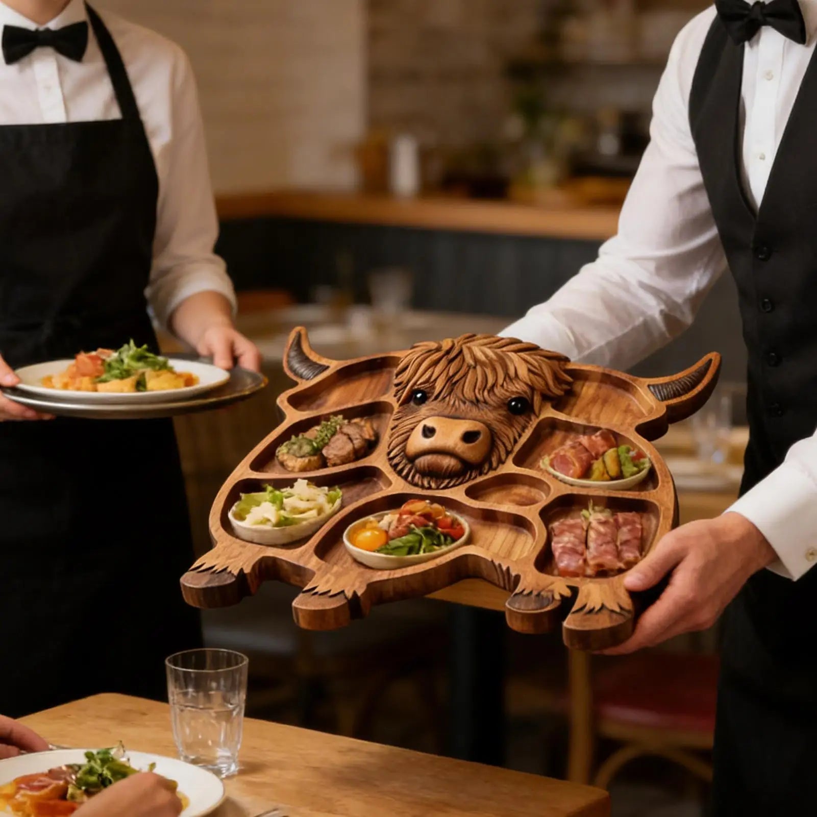 Cow Charcuterie Board – Wooden Grazing Platter