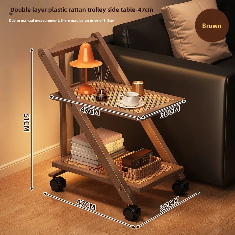 Bamboo Multi-Layer Mobile Storage Cart