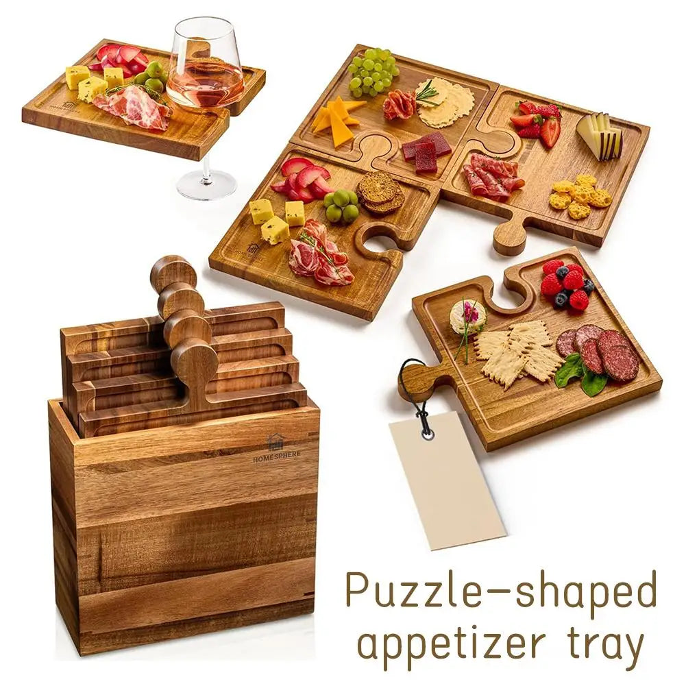 Jigsaw Wooden Serving Trays (Set of 4)