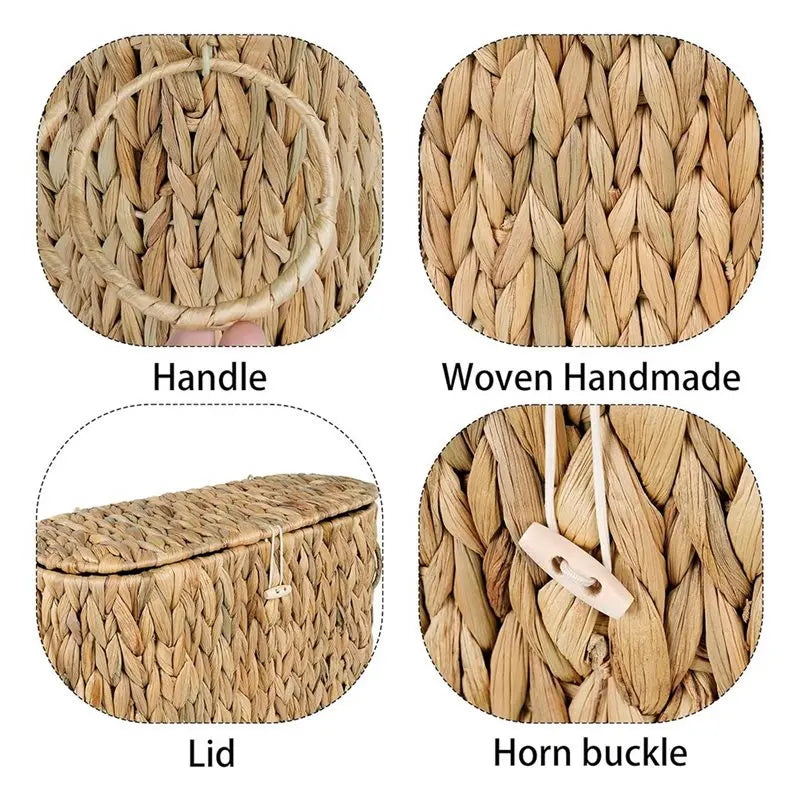 Water Hyacinth Storage Basket with Lid