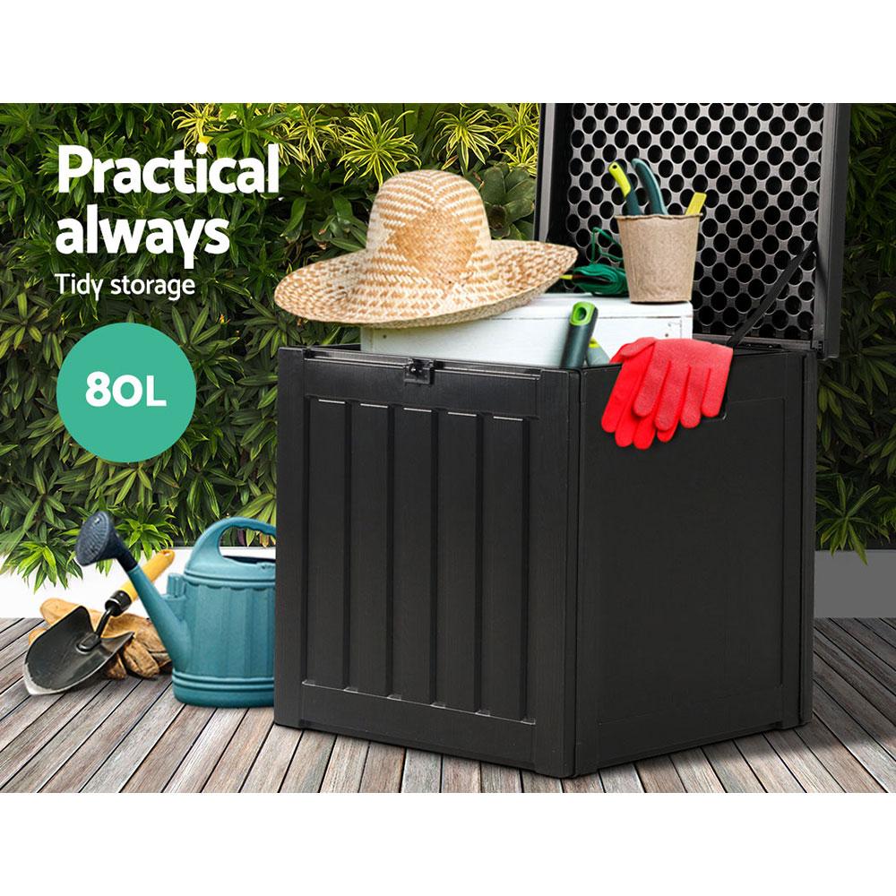 Gardeon Outdoor Storage Box 80L Container Lockable Garden Toy Tool