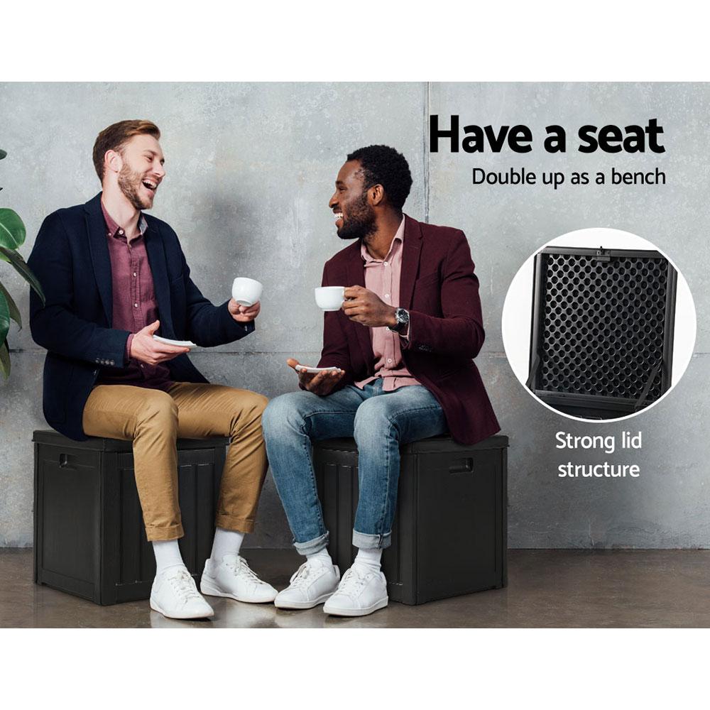 Gardeon Outdoor Storage Box 80L Container Lockable Garden Toy Tool