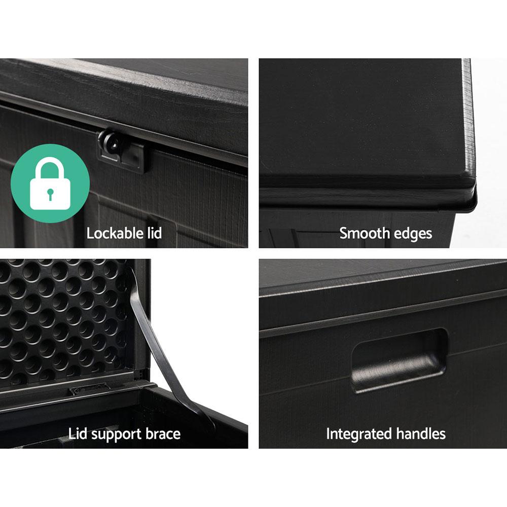 Gardeon Outdoor Storage Box 80L Container Lockable Garden Toy Tool