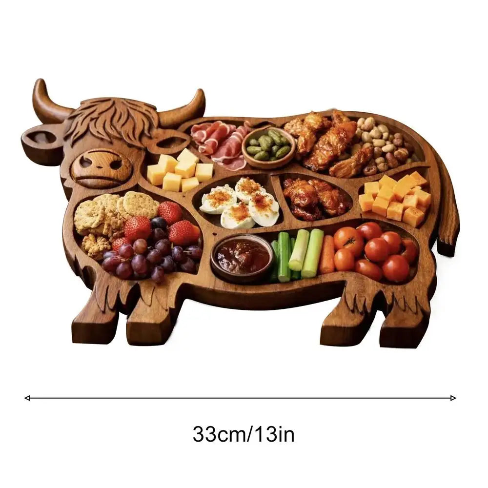 Cow Charcuterie Board – Wooden Grazing Platter