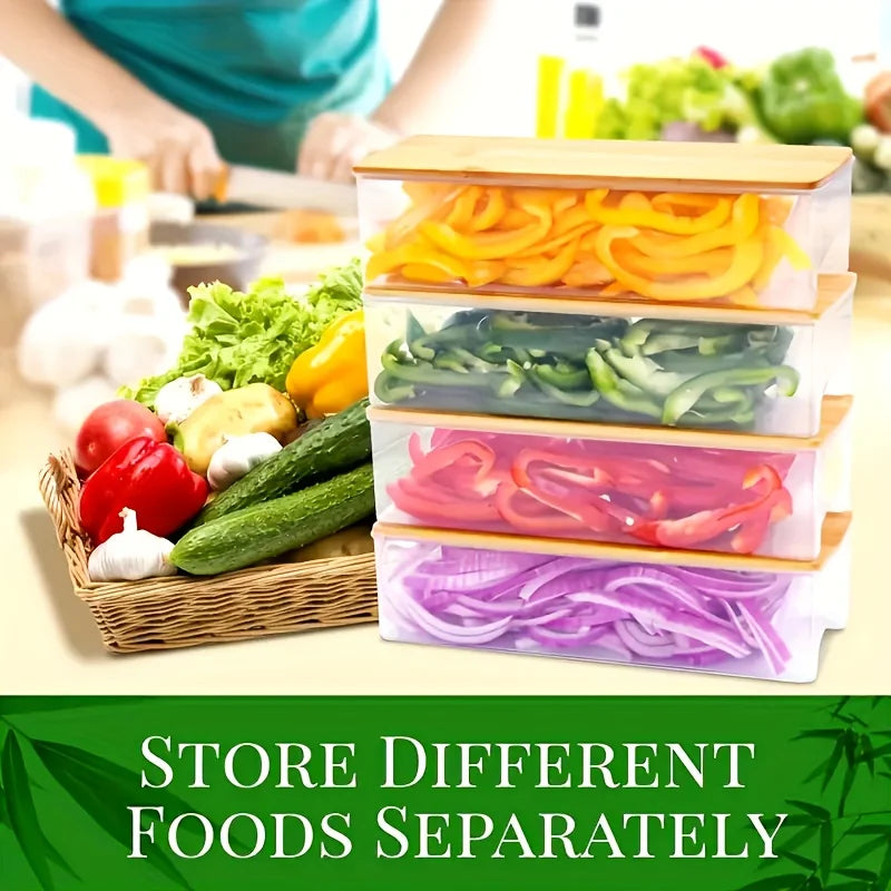 Bamboo Cutting Board with Storage Drawers and Grater