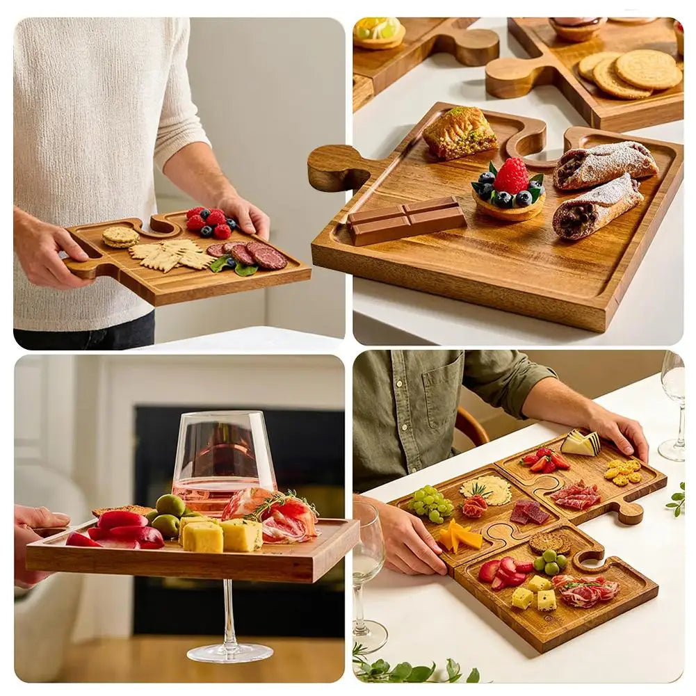 Jigsaw Wooden Serving Trays (Set of 4)
