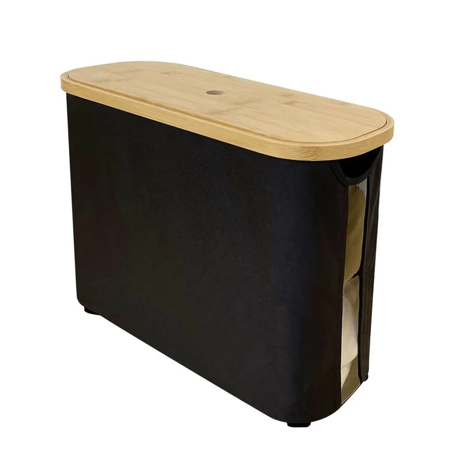 Bamboo &amp; Canvas Toilet Paper Storage Basket