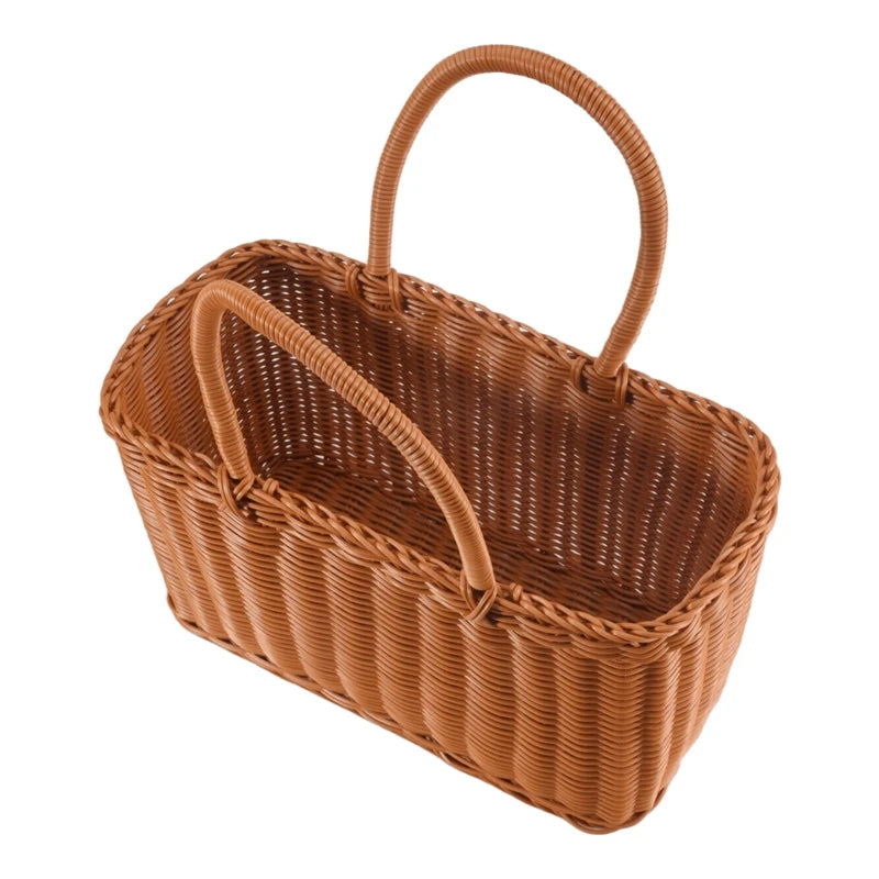 Woven Carry Basket – Warm Rattan Look