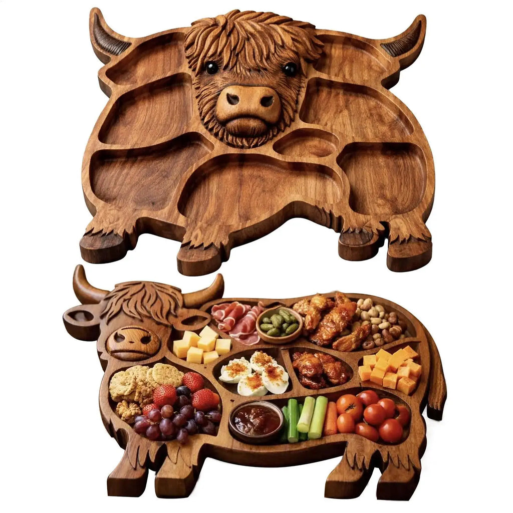 Cow Charcuterie Board – Wooden Grazing Platter